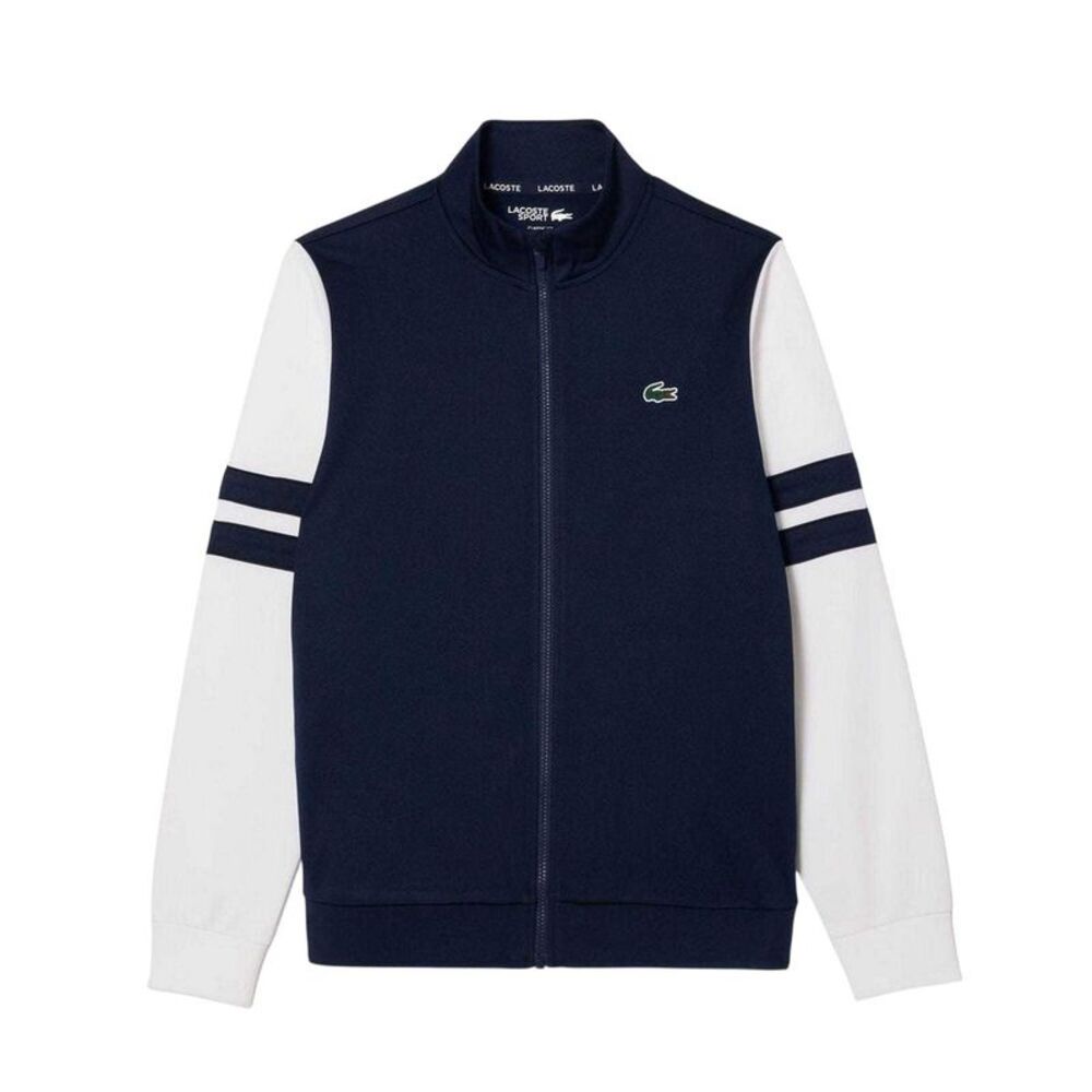 Lacoste Mens Interlock Full Zip Tennis Sweatshirt / Navy/White
